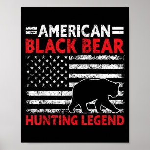 Affiche Légende de chasse à l'ours noir américain USA Ours