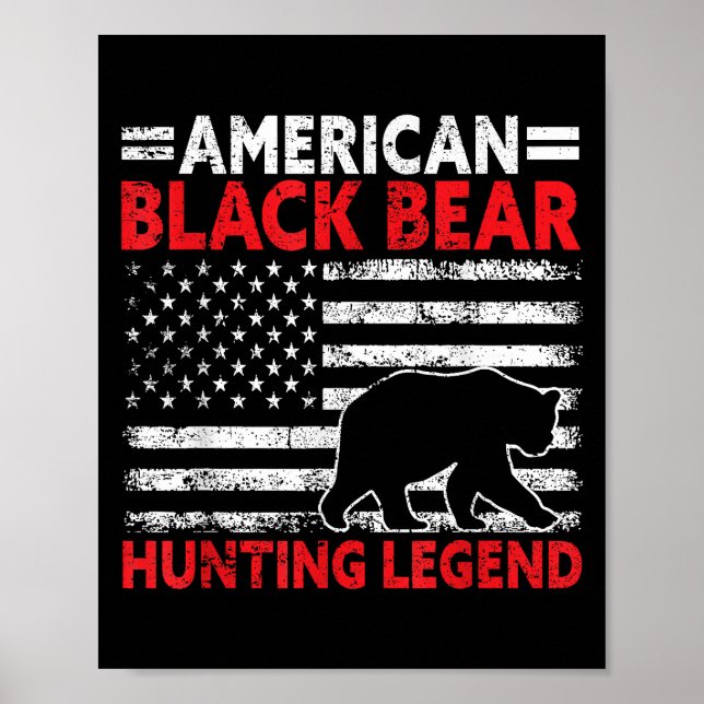 Affiche Légende de chasse à l'ours noir américain USA Ours (Devant)