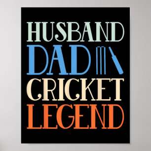 Affiche Légende de cricket de papa Husnd - Joueur de crick