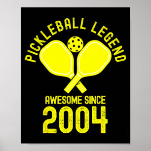 Affiche Légende de pickleball génial depuis 2004 rétro 22è