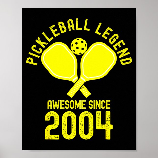 Affiche Légende de pickleball génial depuis 2004 rétro 22è (Devant)