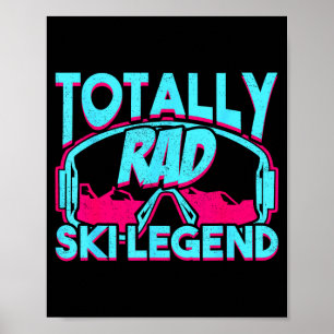 Affiche Légende de ski rad rétro vintage tenue de ski 80s