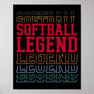 Affiche Légende de softball Texte superposé drôle Équipe J