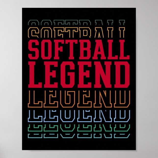 Affiche Légende de softball Texte superposé drôle Équipe J (Devant)