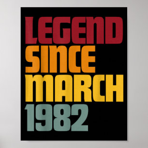Affiche Légende depuis mars 1982 44e anniversaire - vintag
