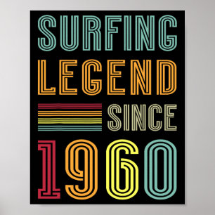 Affiche Légende du Surf 1960 65 Ans Eau Surf 65e Naissance