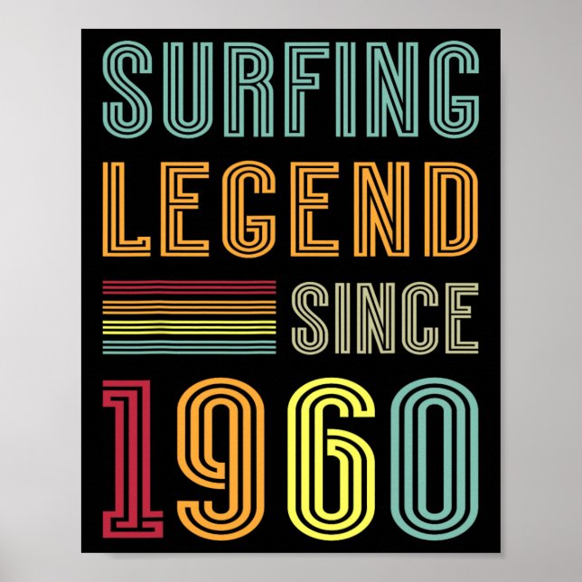 Affiche Légende du Surf 1960 65 Ans Eau Surf 65e Naissance (Devant)