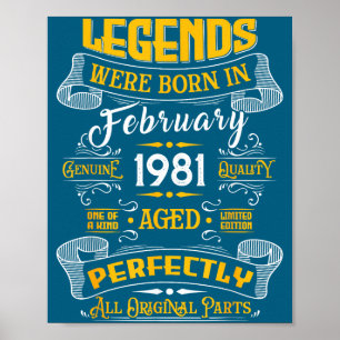Affiche Légende février 1981 vintage 45 ans tee-shirts d'a