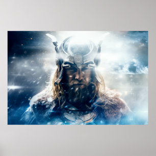Affiche Légende Guerrier Fantastique surréaliste cosmique