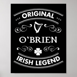 Affiche Légende Irlandaise Originelle - Nom de Famille Irl