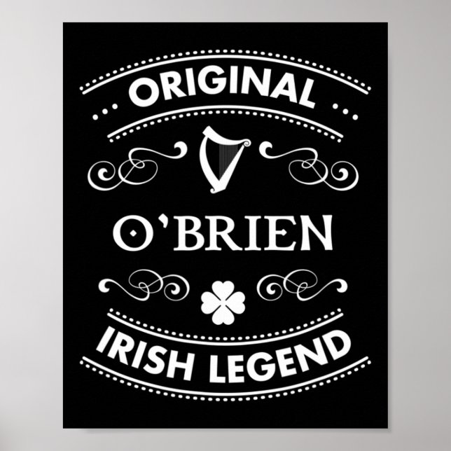 Affiche Légende Irlandaise Originelle - Nom de Famille Irl (Devant)