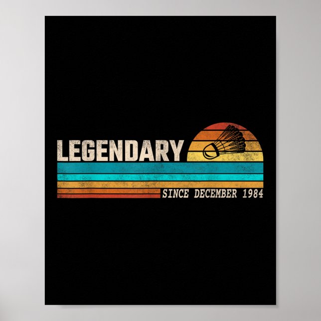 Affiche Légende Joueuse de Badminton Depuis Décembre 1984  (Devant)
