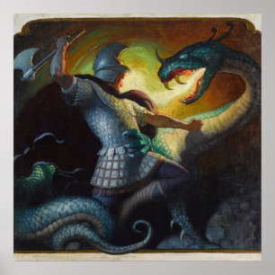 Affiche Légendes de Charlemagne par Newell Convers Wyeth