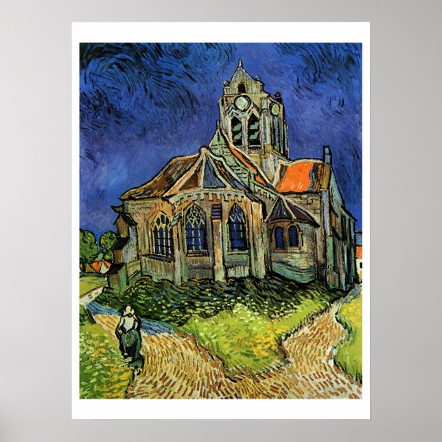 Affiche L'église d'Auvers, (Devant)