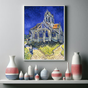 Affiche L'église d'Auvers, par Vincent Van Gogh