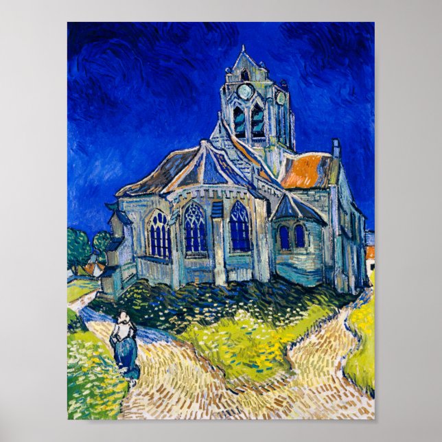Affiche L'église d'Auvers-sur-Oise par Vincent van Gogh (Devant)