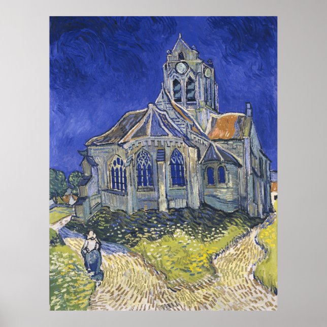 Affiche L'église d'Auvers Vincent Gogh (Devant)