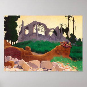 Affiche L'église de Souain, 1917 par Felix Vallotton