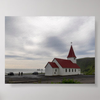 Affiche L'église de Vik en Islande