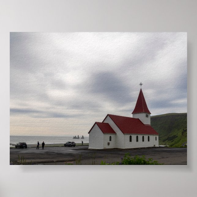 Affiche L'église de Vik en Islande (Devant)
