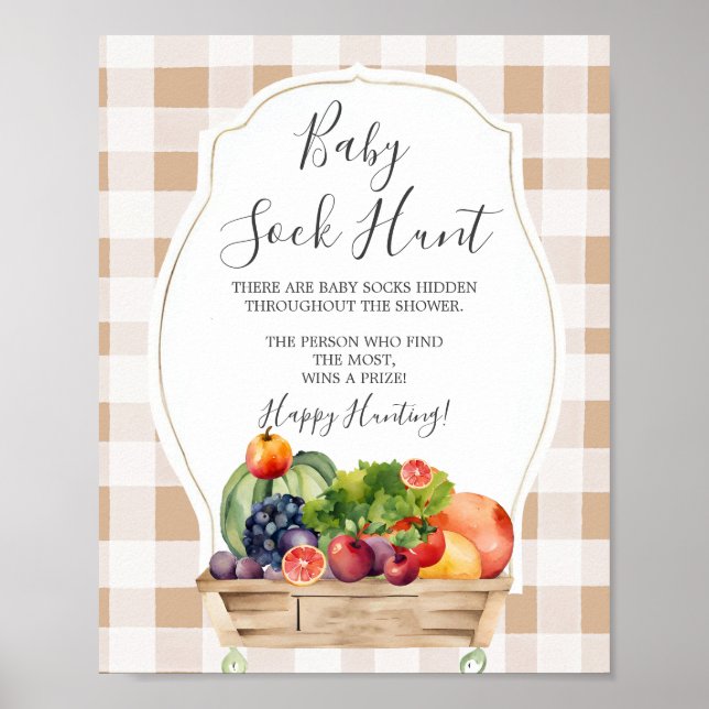 Affiche Légume cultivé localement Farmer Baby Sock Chasse (Devant)