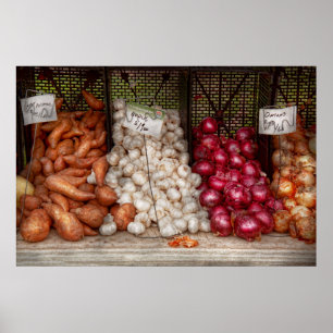 Affiche Légume - Patates douces, Ail et Oignons