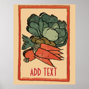 Affiche Légumes, cuisine, art culinaire,  personnaliser