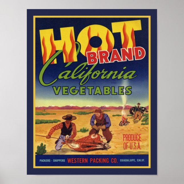 Affiche Légumes de Californie de marque chaude (Devant)