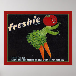 Affiche Légumes de marque vintage