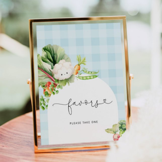 Affiche Légumes locaux baby shower bleu Faveurs (Créateur téléchargé)