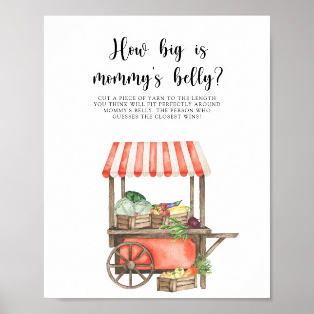 Affiche Légumes - Quelle est la taille du ventre de maman (Devant)