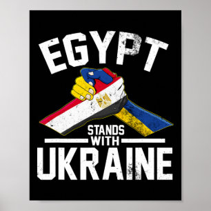 Affiche L'Égypte soutient l'Ukraine Drapeau ukrainien
