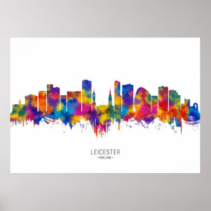 Affiche Leicester England Skyline