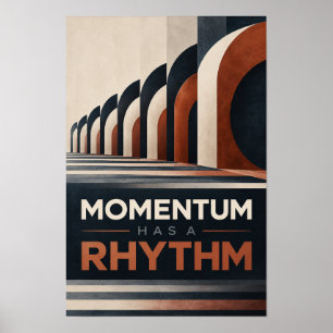 Affiche L'élan a un rythme Rétro Typographie géométrique W