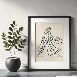Affiche L'élégance de l'art d'une robe Mariage qui souffle