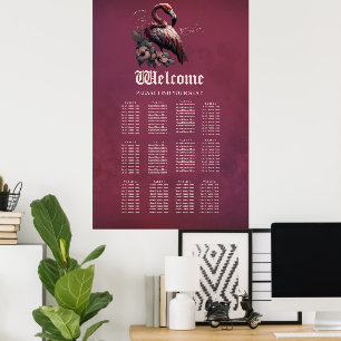 Affiche L'élégance tropicale, le flamant au crépuscule.