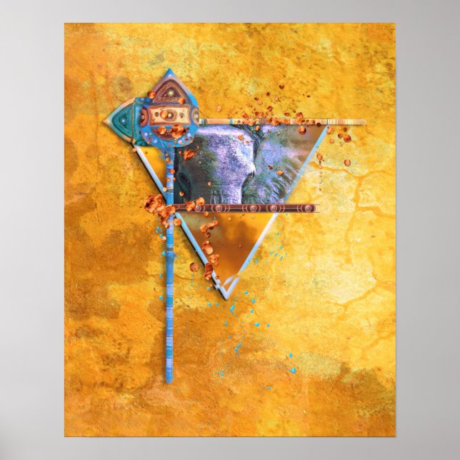 Affiche L'éléphant africain "LA TRIBU PUISSANTE" (Devant)