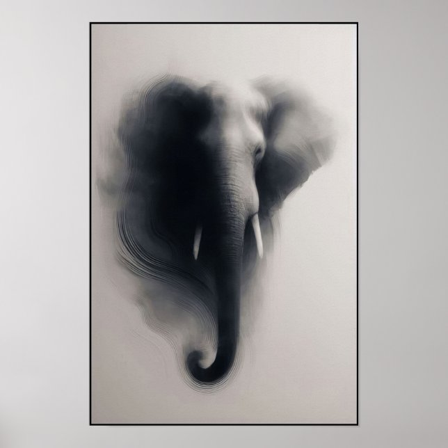 Affiche L'éléphant dans l'Abstrait de la ist (Devant)