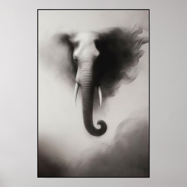 Affiche L'éléphant dans l'Abstrait de la ist (Devant)