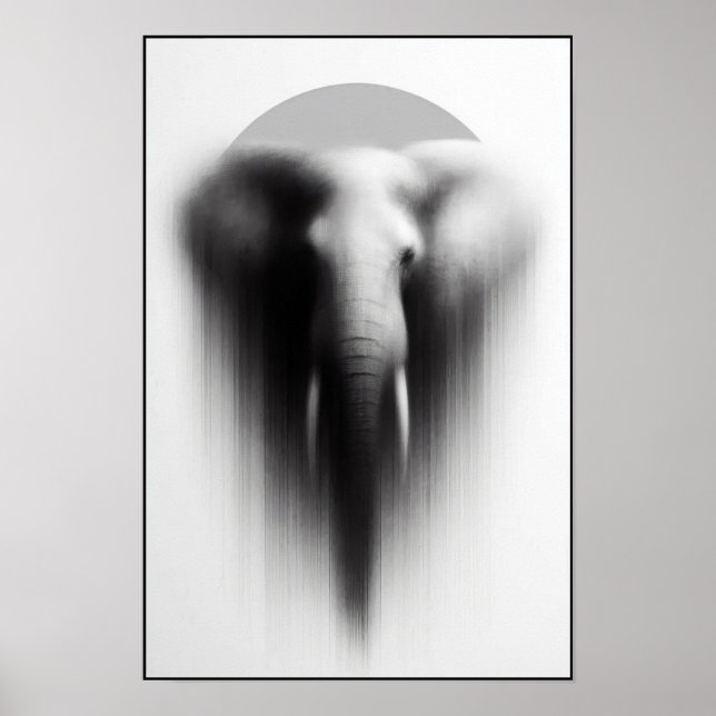 Affiche L'éléphant dans l'Abstrait de la ist (Devant)
