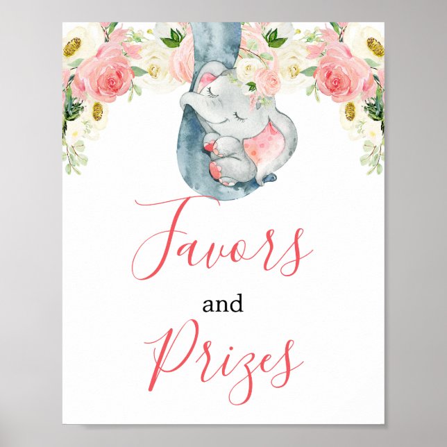 Affiche L'éléphant de fille rose vif favorise le signe des (Devant)