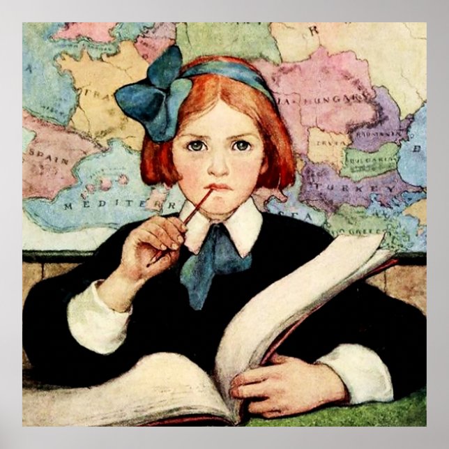 Affiche L'Élève par Jessie Willcox Smith (Devant)