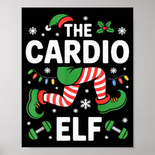 Affiche L'Elf Cardio Drôle de Fitness Noël Gym Entraînemen