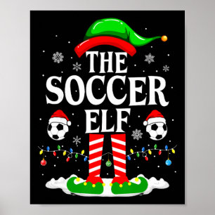 Affiche L'Elf de Foot Drôle de Noël de Football de Famille