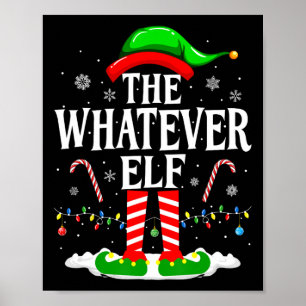 Affiche L'Elf Noël drôle de groupe familial assorti Whatev