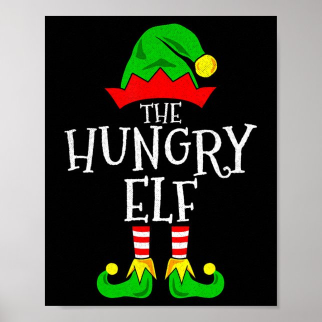 Affiche L'Elfe affamé drôle Famille correspondant Noël (Devant)