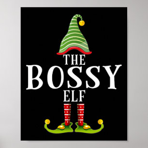 Affiche L'Elfe Bossy Drôle Correspondant Pajama Xmas