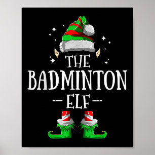 Affiche L'elfe de badminton appariant le groupe familial d