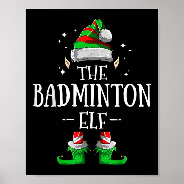 Affiche L'elfe de badminton appariant le groupe familial d (Devant)