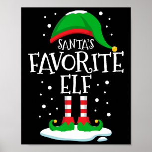 Affiche L'elfe préféré du Père Noël Noël Famille Matching